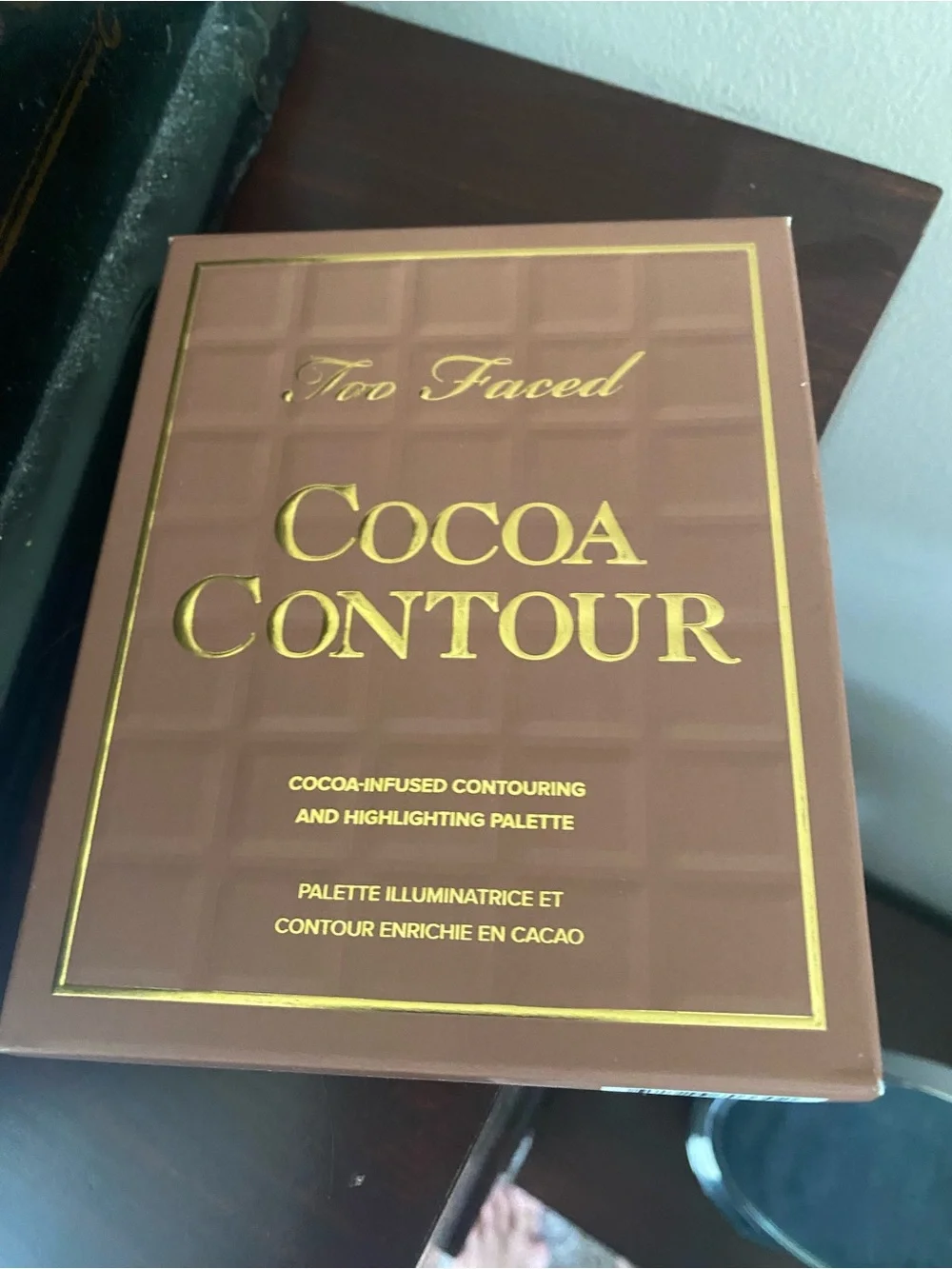 Too Faced Cocoa Contour Palette - Brown with Gold Lettering new in the box
